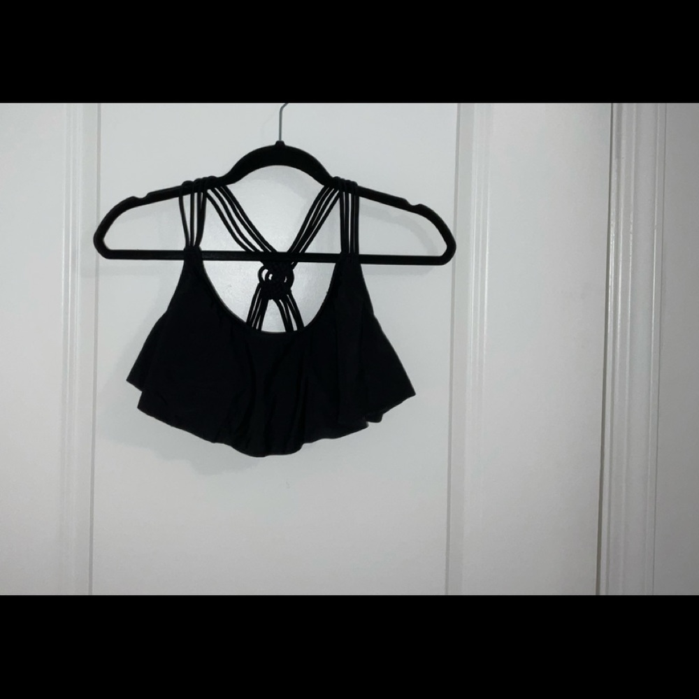 Flowy Black Bathing Suit Top